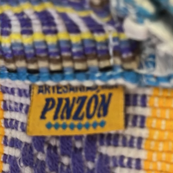 PINZON 100% Cotton Backpack Aztec Stripe / Geometric Summer Soft Travel Rainbow - Picture 15 of 16